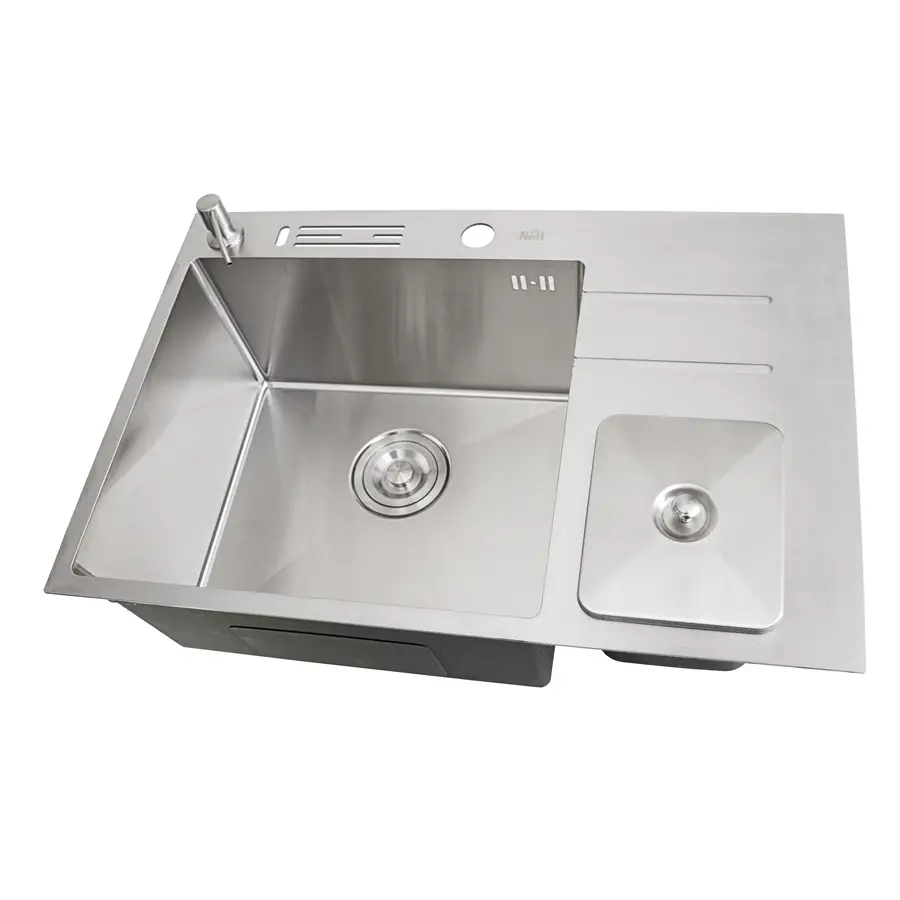 Кухонна мийка з нержавіючої сталі з вбудованим смітником Nett NSM-7047