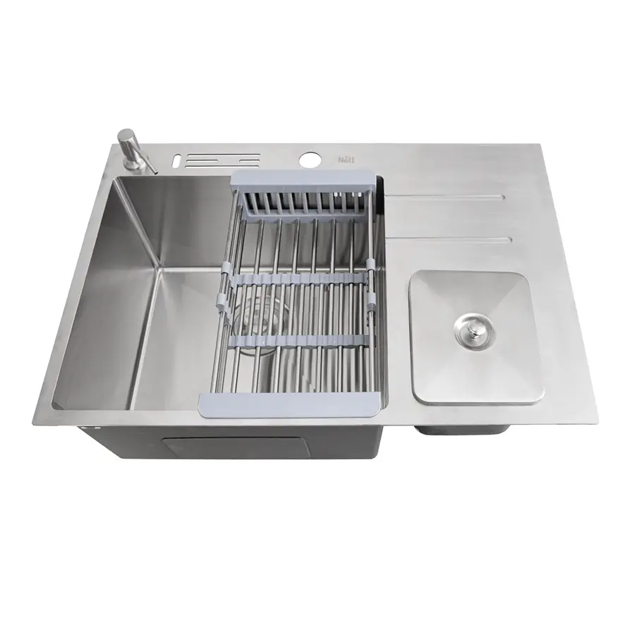 Кухонна мийка з нержавіючої сталі з вбудованим смітником Nett NSM-7047