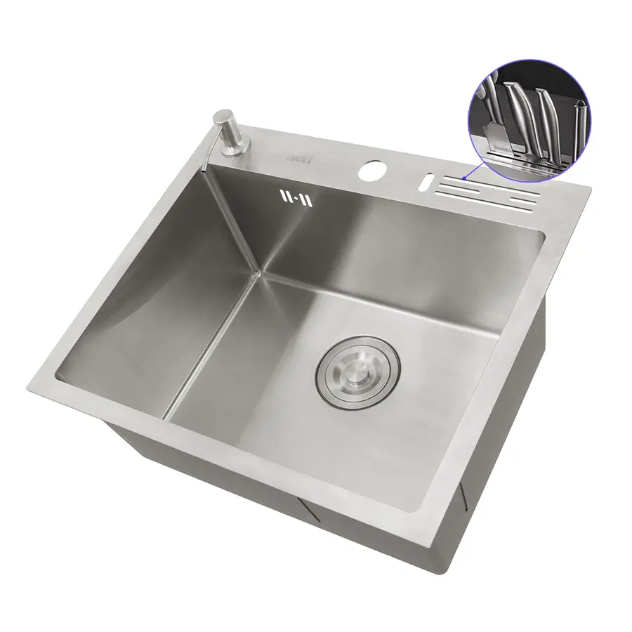 Накладна мийка для кухні з нержавійки 45 см Nett NS-5245 Накладна мийка для кухні з нержавійки 45 см Nett NS-5245