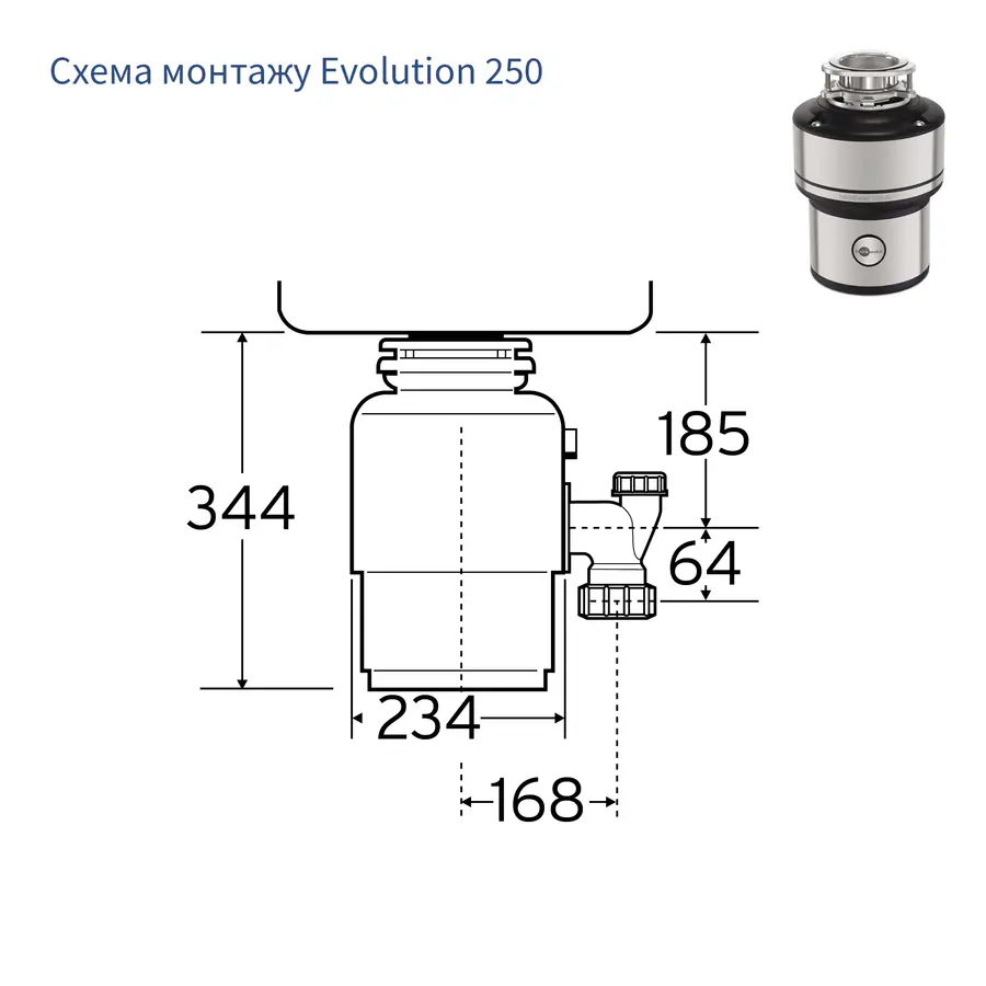 Измельчитель пищевых отходов In-Sink-Erator Model Evolution 250