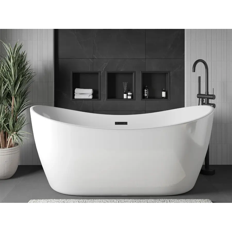 Полиця у ванну кімната вбудована чорна нержавіюча 30 см Nett YB-29