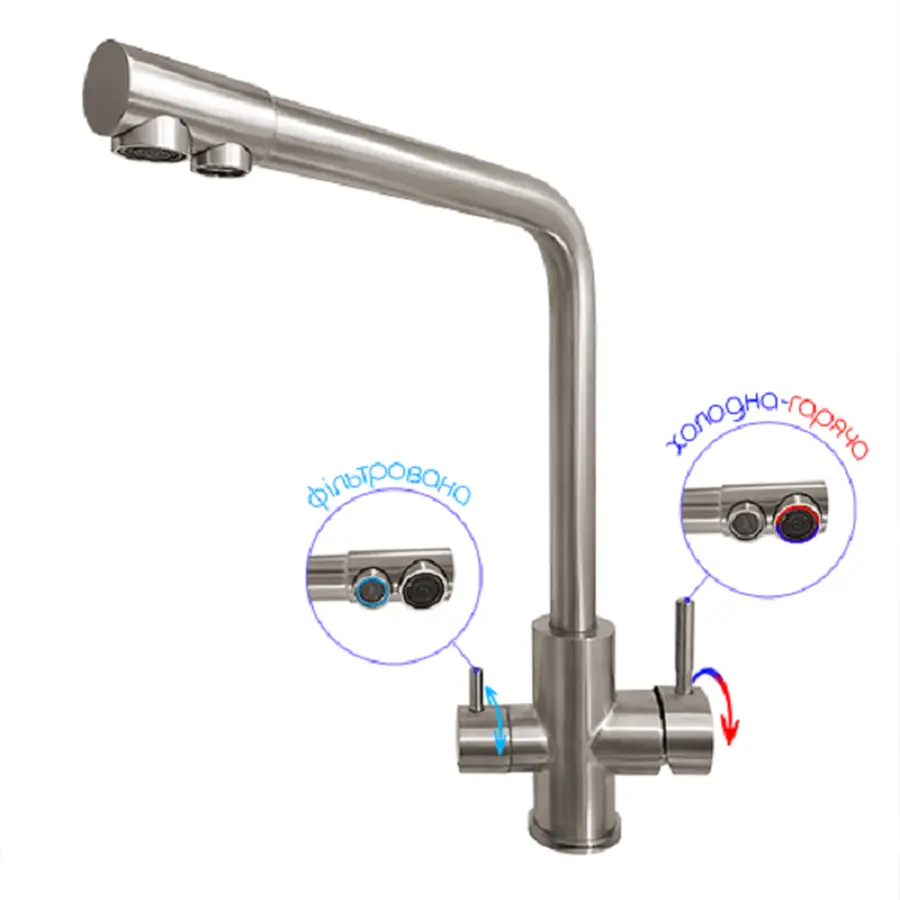 Комплект кухонної мийки та змішувача з нержавіючої сталі NS-7848