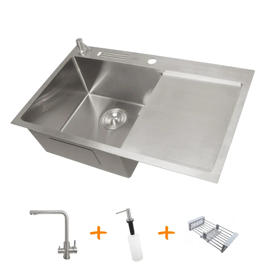 Комплект кухонної мийки та змішувача з нержавіючої сталі NS-7848