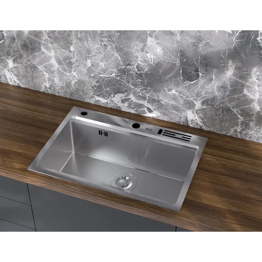 Накладна кухонна мийка з нержавійки 1.5 мм Nett NS-7048