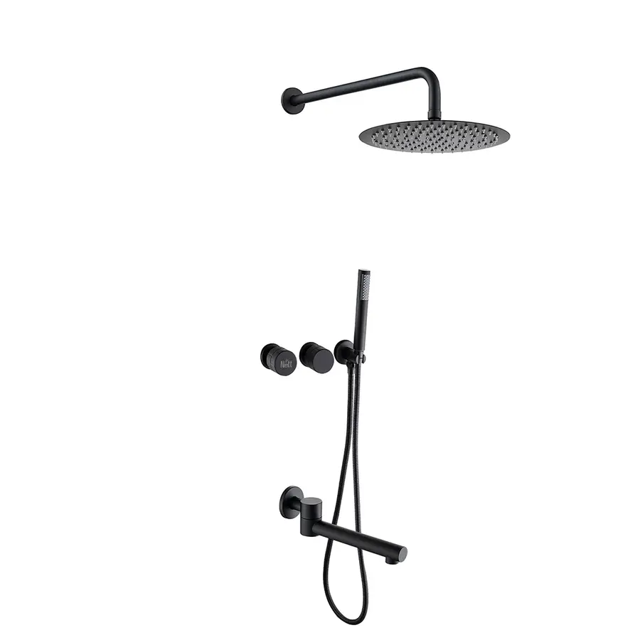 Душова система внутрішнього монтажу з виливом чорна Nett TSB-99
