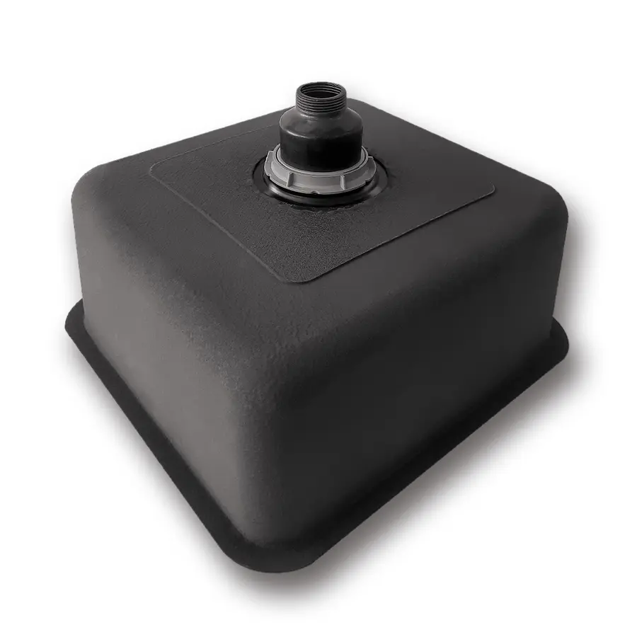 Чорна мийка для кухні з нержавійки 45 см в стільницю Nett NB-4643