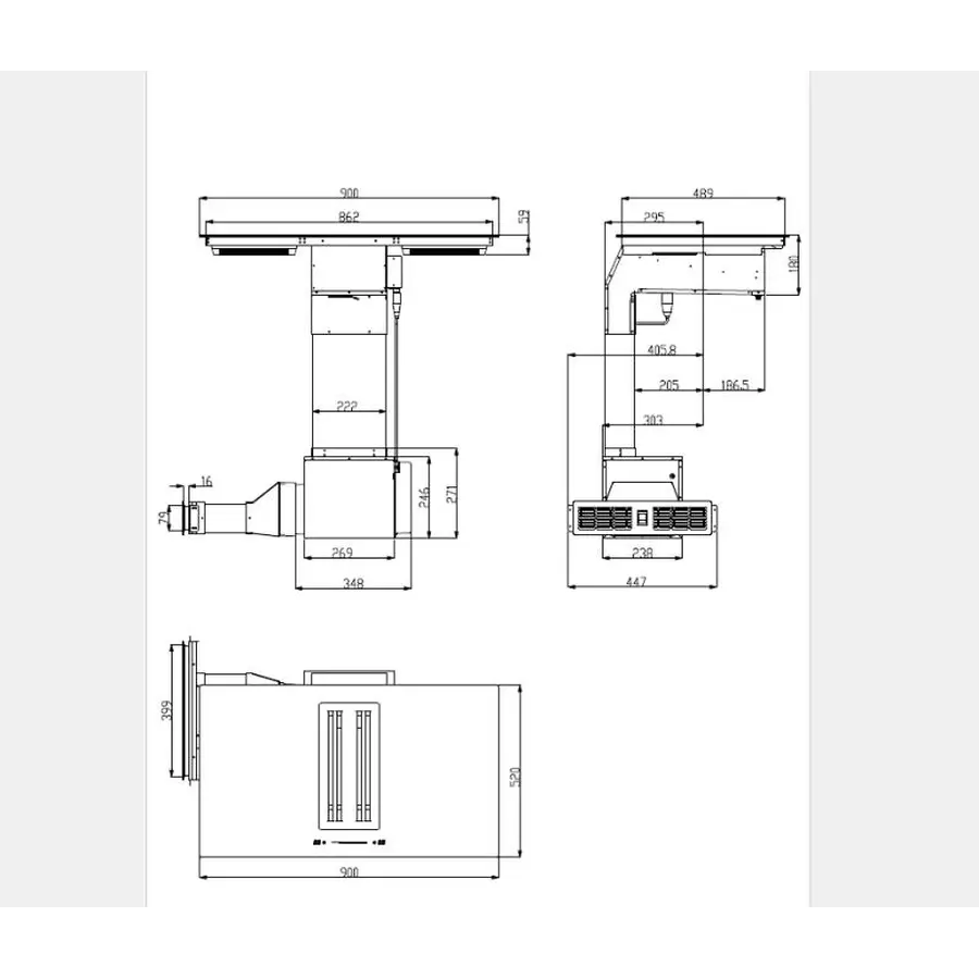 Острівна варильна поверхня з вбудованою витяжкою Nett NG-9052