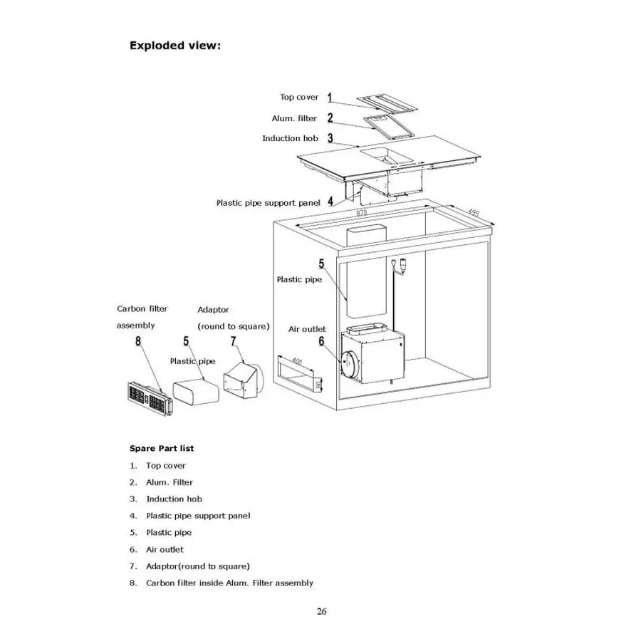 Острівна варильна поверхня з вбудованою витяжкою Nett NG-9052