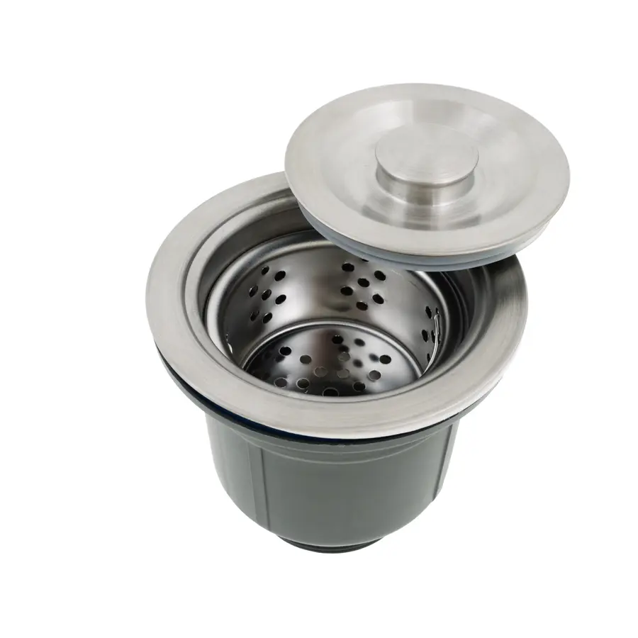 Сифон для мийки на кухню з нержавійки з переливом