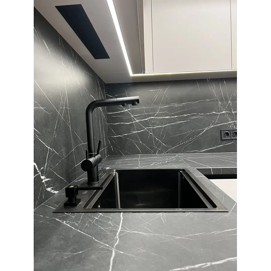 Комбінований змішувач на кухню чорний 4в1 Nett FWB-33