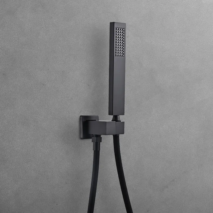 Чорна душова система з термостатом внутрішнього монтажу для душу Nett TSB-473