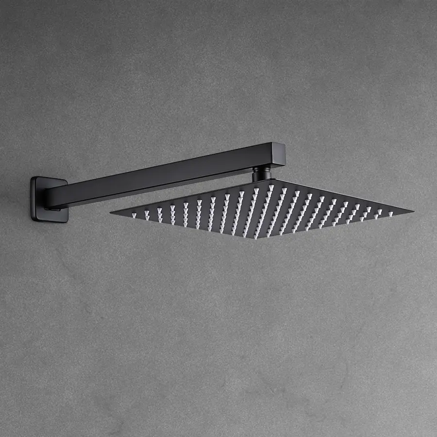 Чорна душова система з термостатом внутрішнього монтажу для душу Nett TSB-473