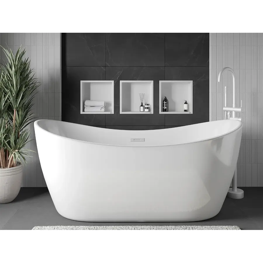 Полиця у ванну вбудована біла металева 30 см Nett YW-29