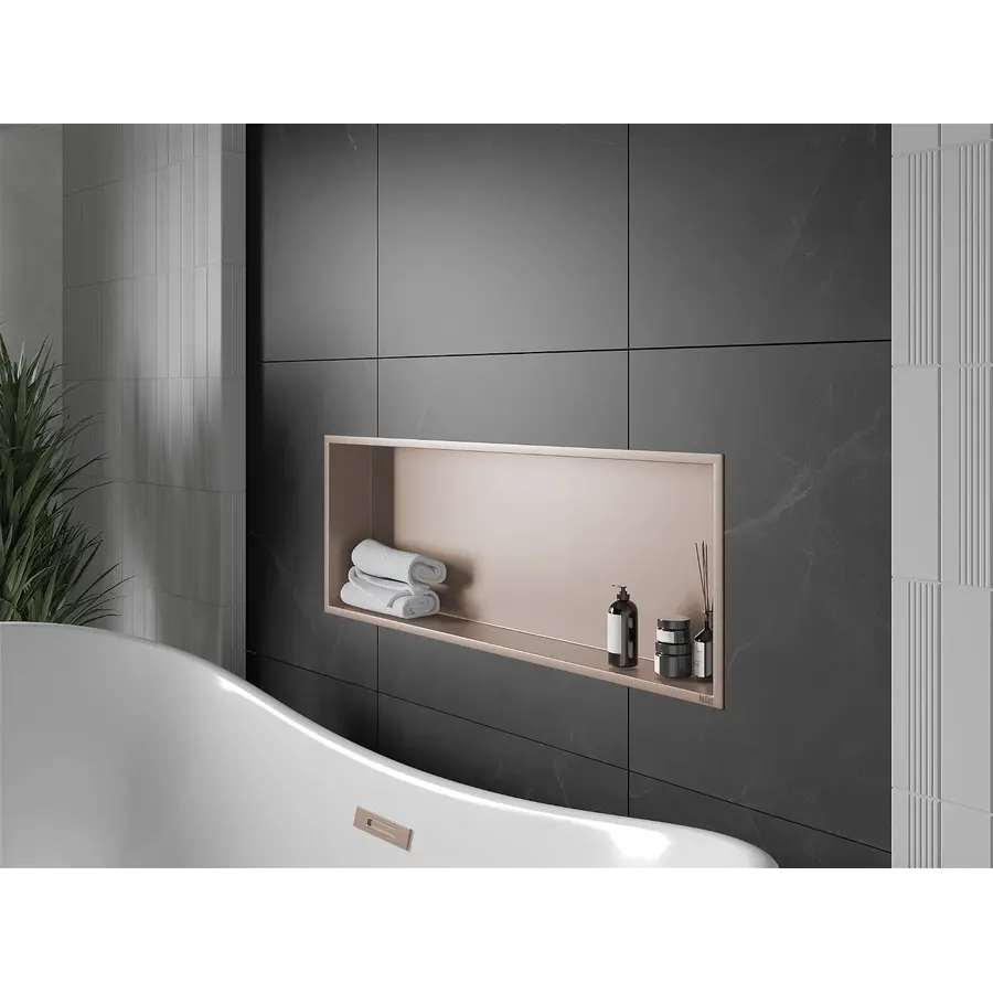 Полиця до ванної вбудована горизонтальна бронзова Nett YBr-92