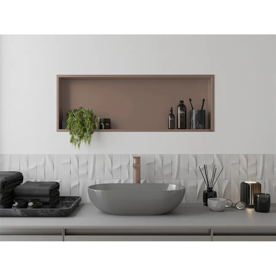 Полиця до ванної вбудована горизонтальна бронзова Nett YBr-92