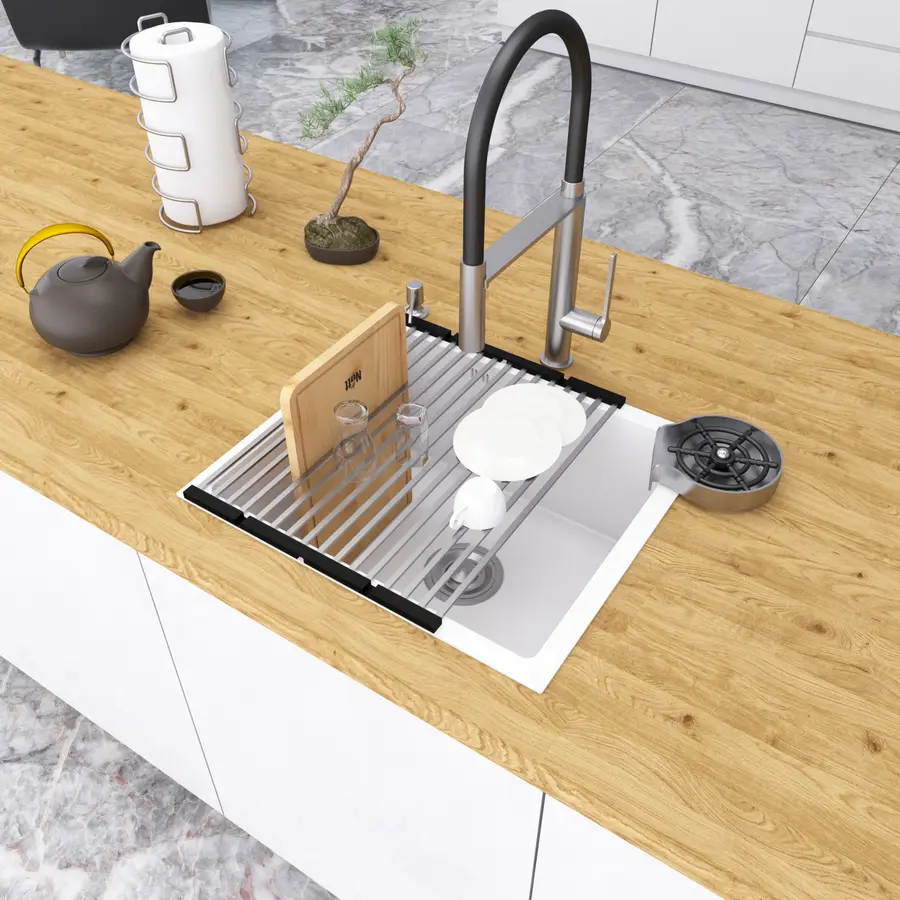 Біла кухонна мийка під стільницю 1.5 мм з нержавіючої сталі Nett NW-5045 Біла кухонна мийка під стільницю 1.5 мм з нержавіючої сталі Nett NW-5045