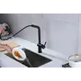 Чорний змішувач для кухні з висувним виливом Nett FBB-44