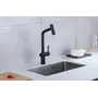 Чорний змішувач для кухні з висувним виливом Nett FBB-44