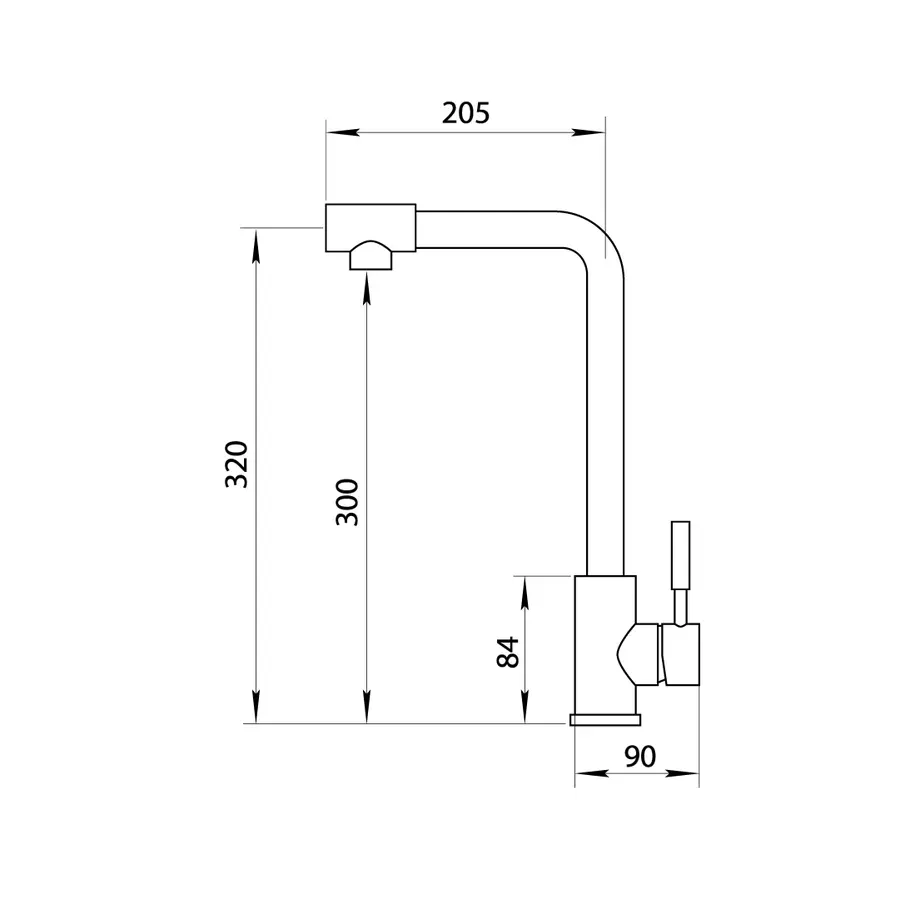 Чорний змішувач для кухні з нержавіючої сталі Nett WB-33