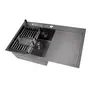 Чорна раковина на кухню з правим крилом Nett NB-7848(R)