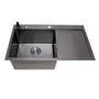 Чорна раковина на кухню з правим крилом Nett NB-7848(R)