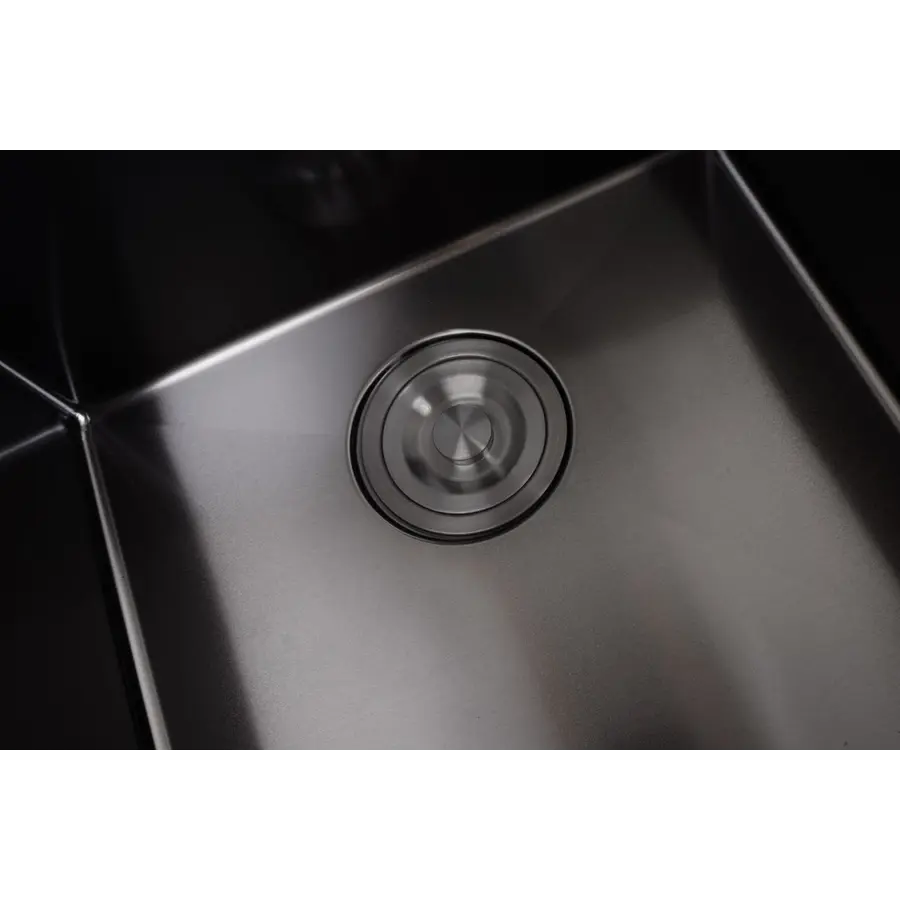 Чорна раковина на кухню з правим крилом Nett NB-7848(R)