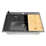 Чорна мийка для кухні з нержавійки з PVD покриттям багатофункціональна Nett NB-7048