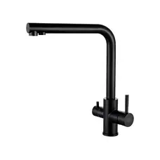 Комбінований змішувач на кухню чорний на 4 води Nett FBB-33