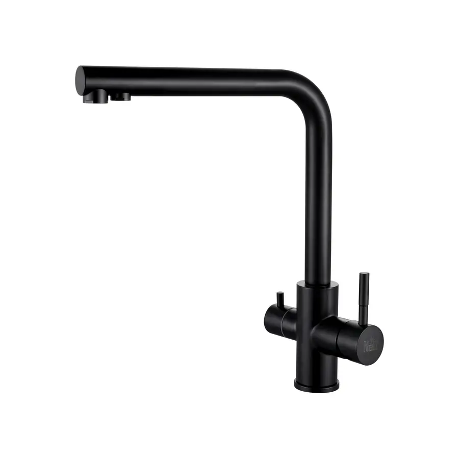 Комбінований змішувач на кухню чорний на 4 води Nett FBB-33