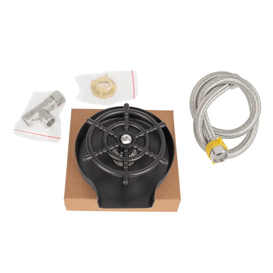 Чорна портативна мийка склянок для кухонної раковини Nett MB-33 Чорна портативна мийка склянок для кухонної раковини Nett MB-33