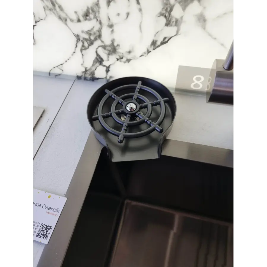 Чорна портативна мийка склянок для кухонної раковини Nett MB-33 Чорна портативна мийка склянок для кухонної раковини Nett MB-33