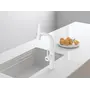 Змішувач на кухню водоспад з висувною лійкою білий Nett LW-35