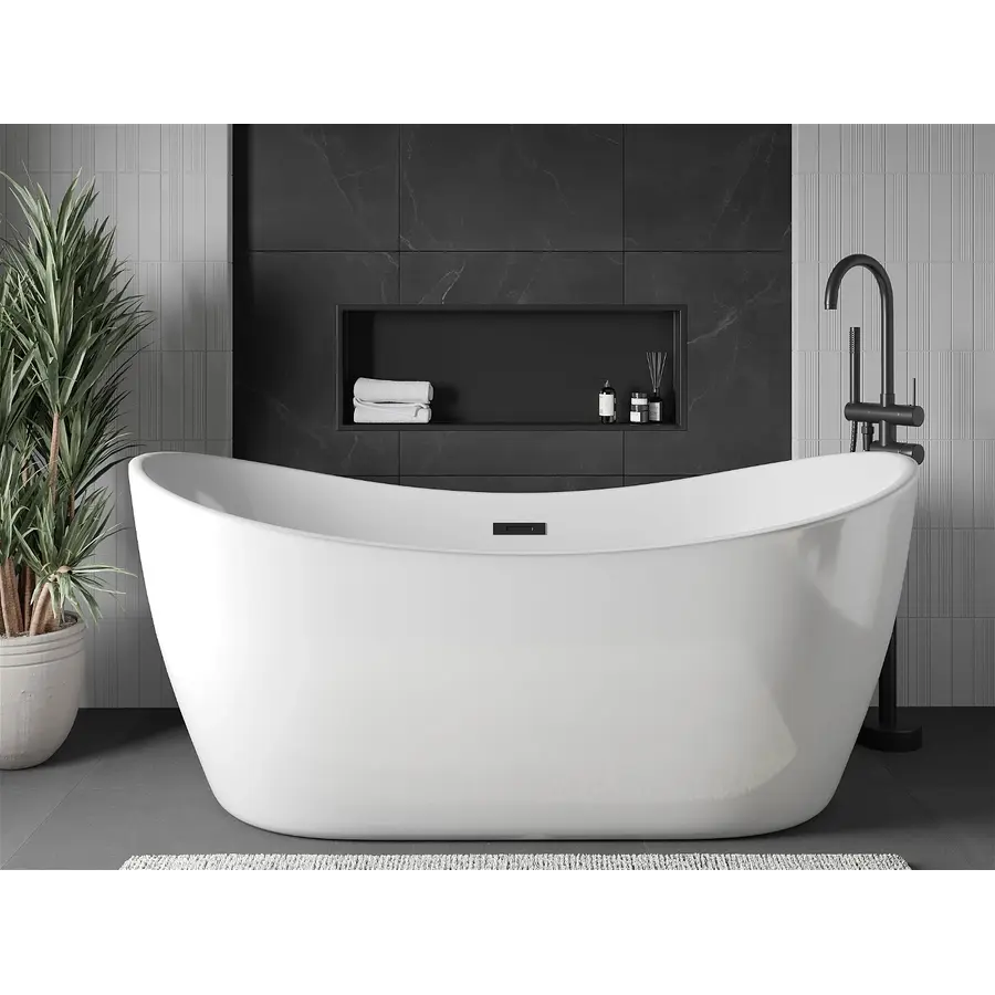 Полиця до ванної нержавіюча горизонтальна 70 см чорна Nett YB-70