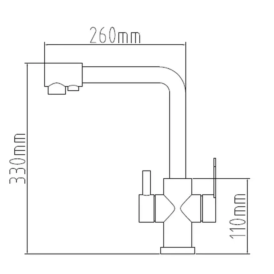 Змішувач для кухні з підключенням до фільтру золотий "Frosh" Nett FG-33