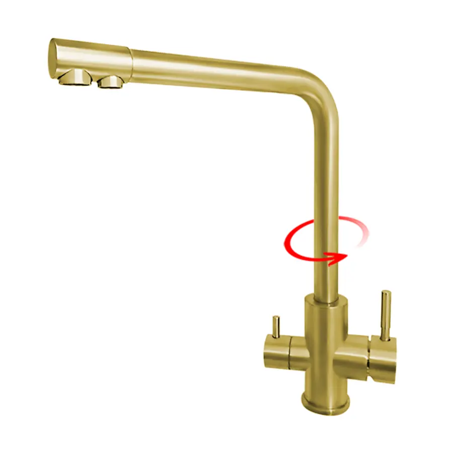 Змішувач для кухні з підключенням до фільтру золотий "Frosh" Nett FG-33