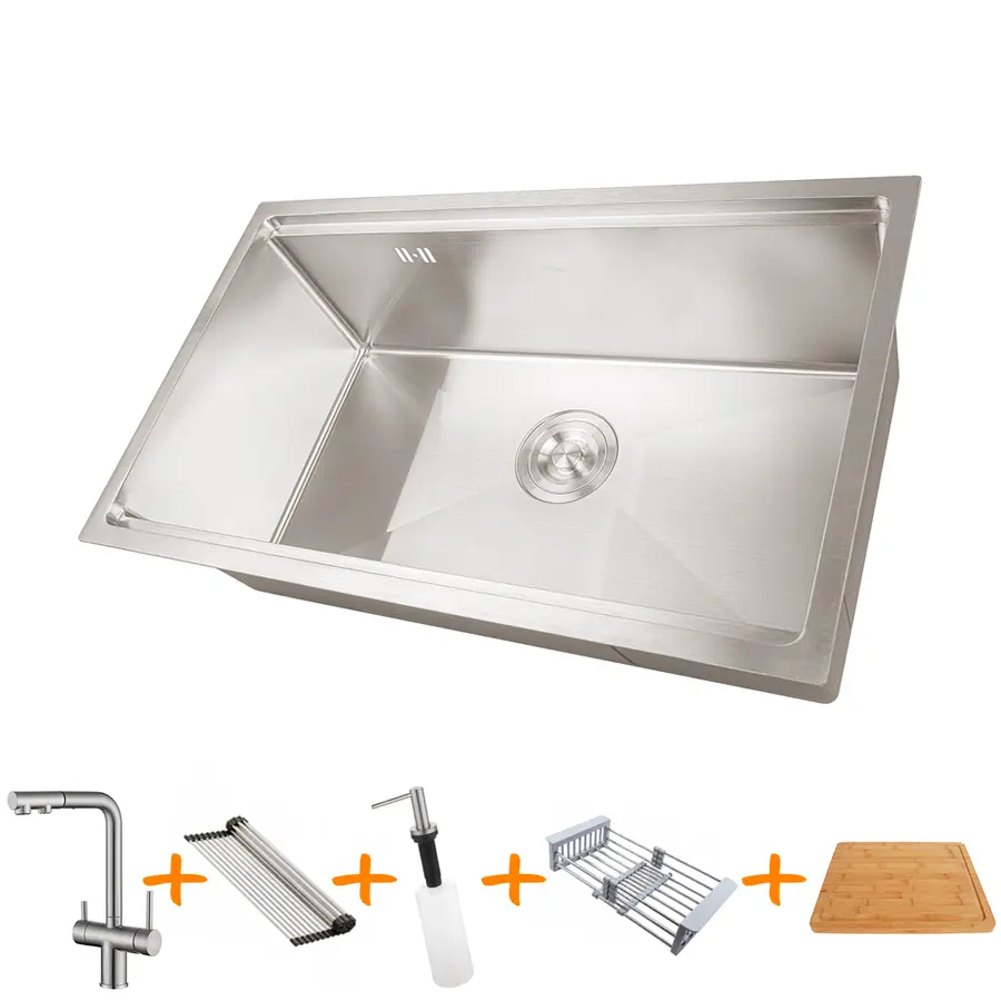 Комплект мийки на кухню та змішувача з нержавіючої сталі NS-7042