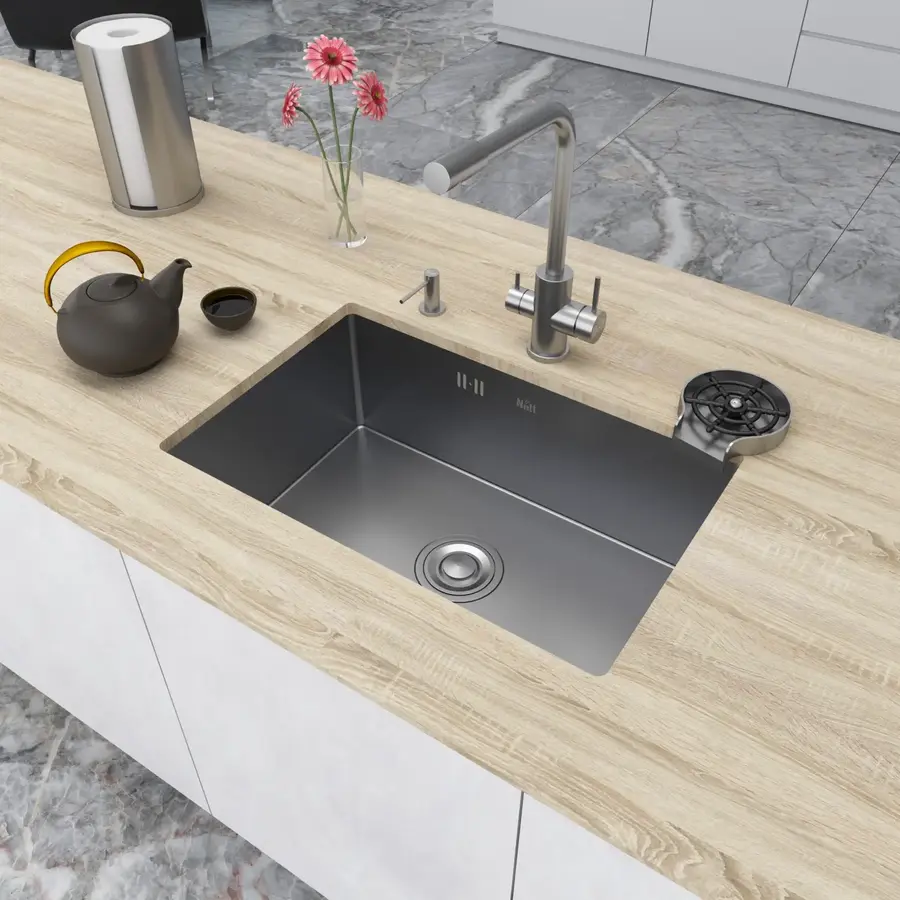 Кухонна мийка з нержавійки під стільницю 1.5 мм Nett NS-6845