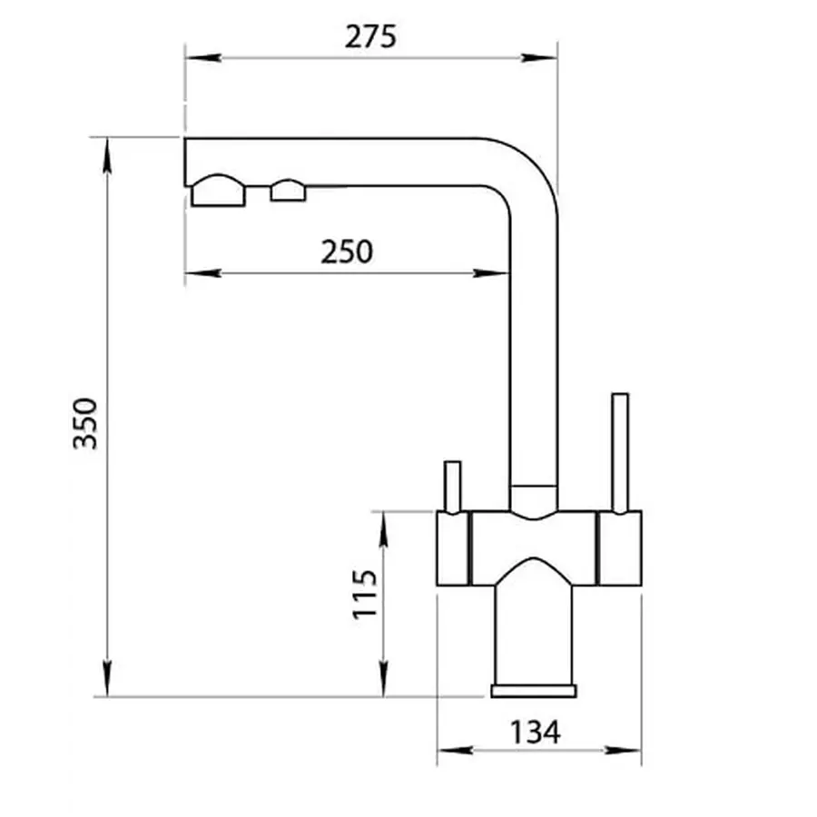Комбінований змішувач на кухню чорний на 4 води Nett FBB-33