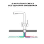 Комбінований змішувач на кухню чорний на 4 води Nett FBB-33