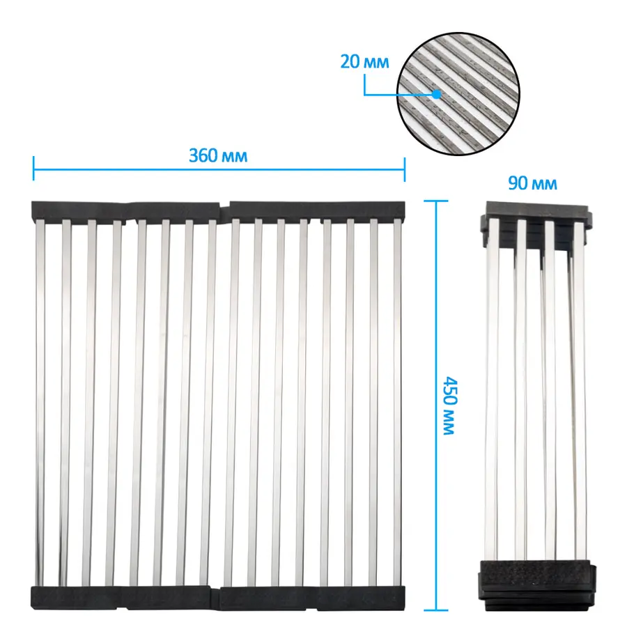 Нержавіючий килимок для мийки дизайнерський Nett KH-16 (45)