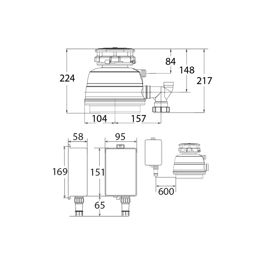 Подрібнювач харчових відходів STATUS NEXT 200 Compact