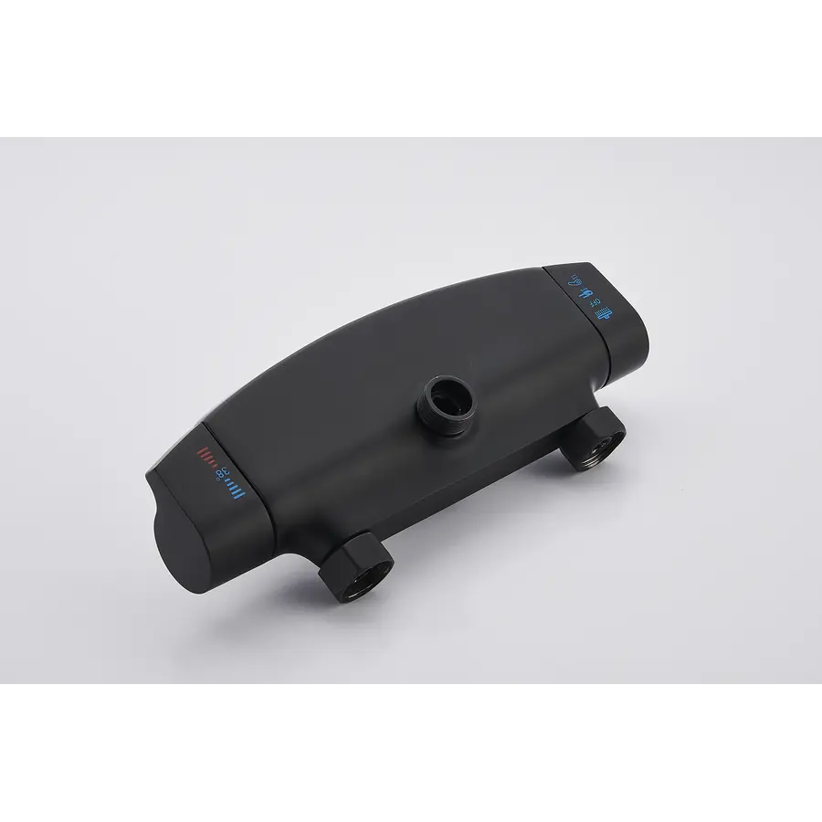 Чорна душова система з термостатом зовнішнього монтажу Nett STB-32