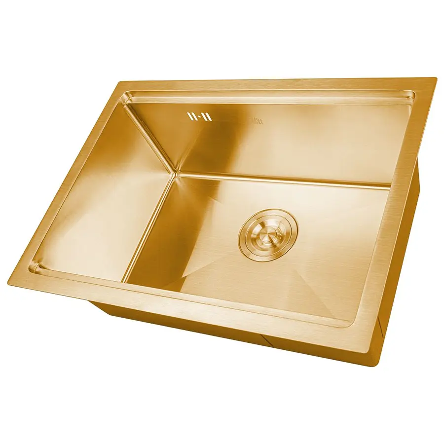Золота мийка під стільницю з нержавійки кухонна станція Nett NG-5742