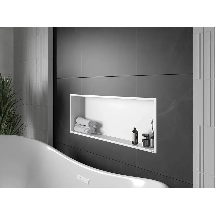 Полиця до ванної вбудована горизонтальна 70 см біла Nett YW-70