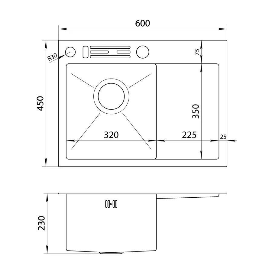 Комплект чорної кухонної мийки та змішувача з нержавіючої сталі NB-6045