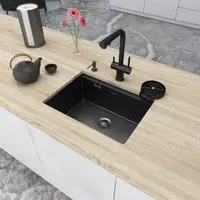 Кухонна мийка чорна під стільницю 1.5 мм з PVD покриттям Nett NB-5742