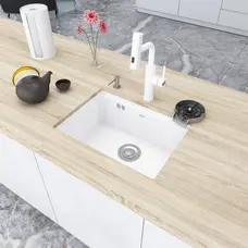 Кухонна мийка біла під стільницю 1 мм з нержавійки Nett NW-5742