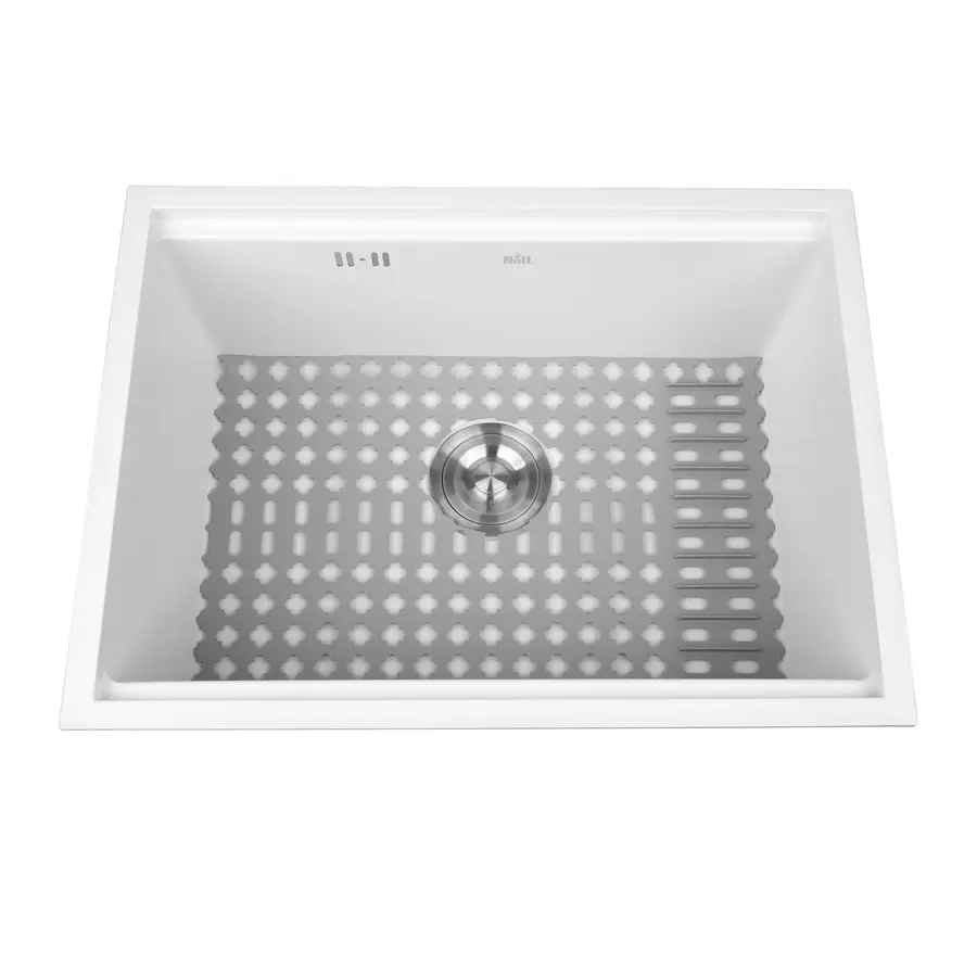 Кухонна мийка біла під стільницю 1 мм з нержавійки Nett NW-5742