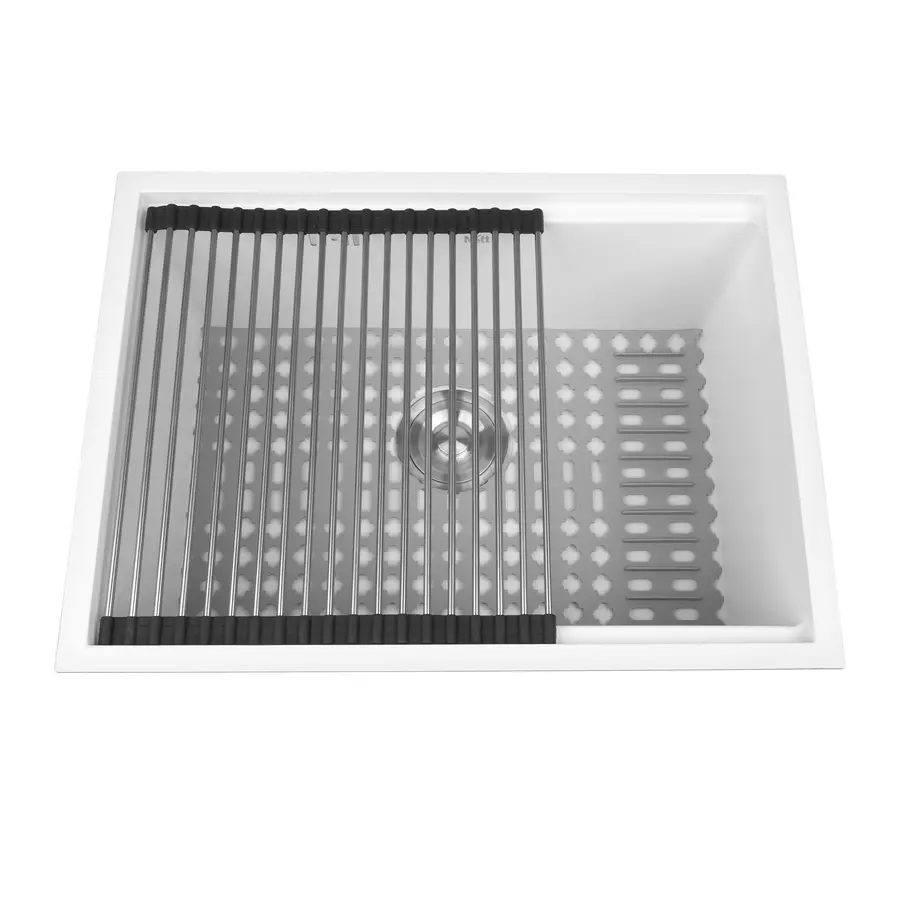 Кухонна мийка біла під стільницю 1 мм з нержавійки Nett NW-5742