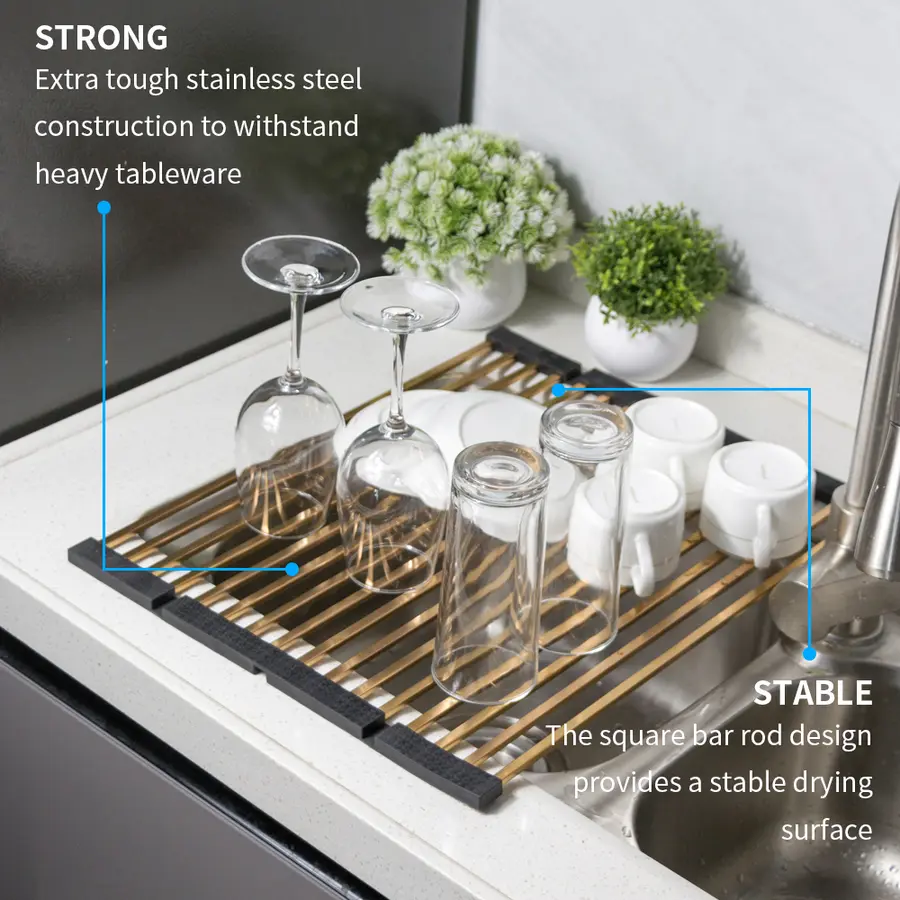 Нержавіючий килимок для мийки золотий Nett KG-16 (45)